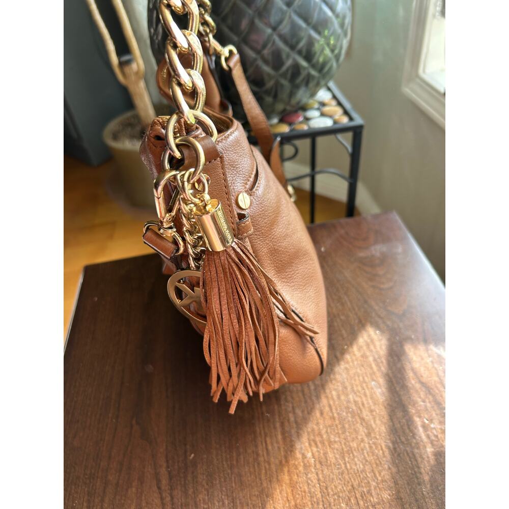 Authentic Michael Kors shoulder handbag Model AV-1405 brown gold - Picture 9 of 15